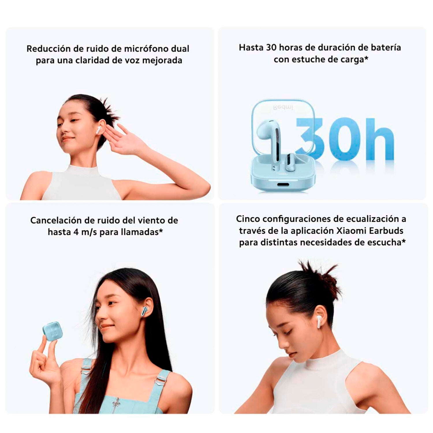 Xiaomi - Redmi Buds 6 Active Blanco TWS Bluetooth 5.3 IPX4