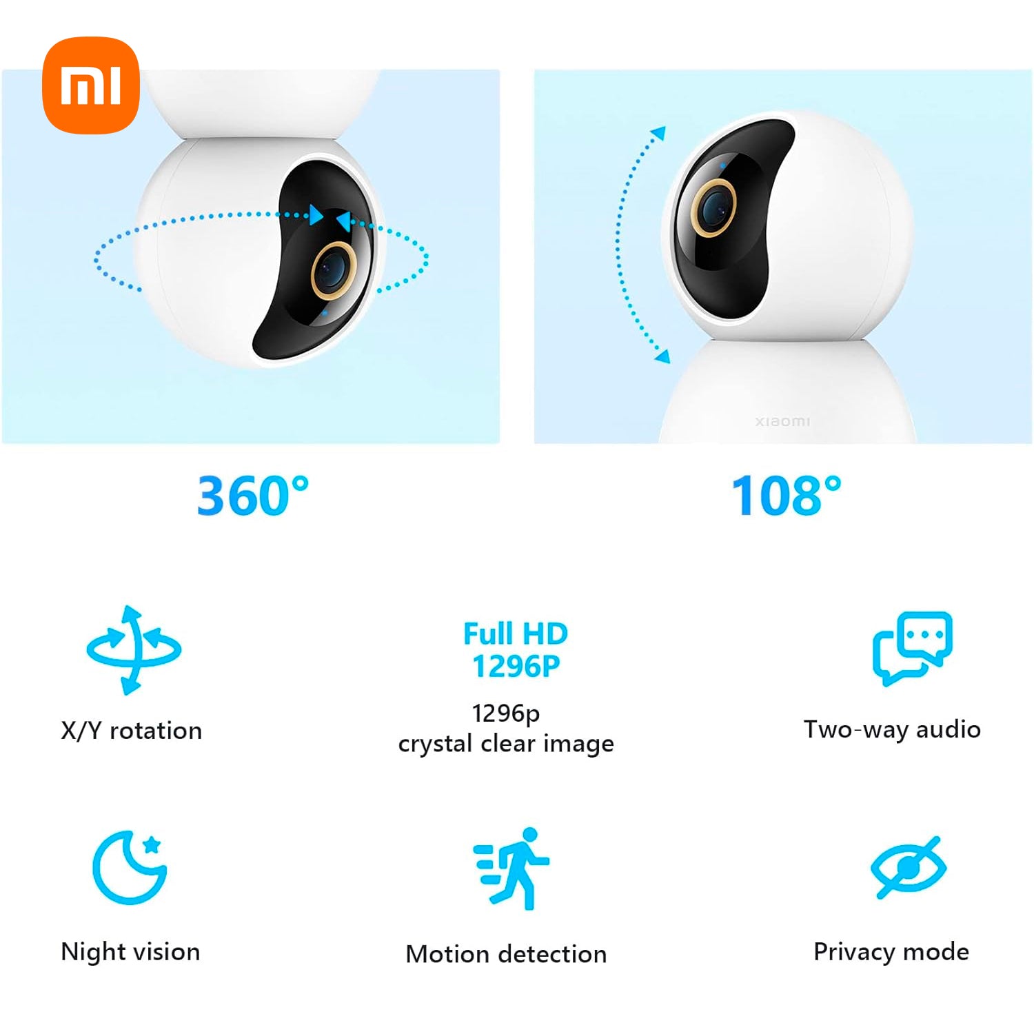 Xiaomi - Smart Camera 360° C300 2K Blanco Seguridad Hogar