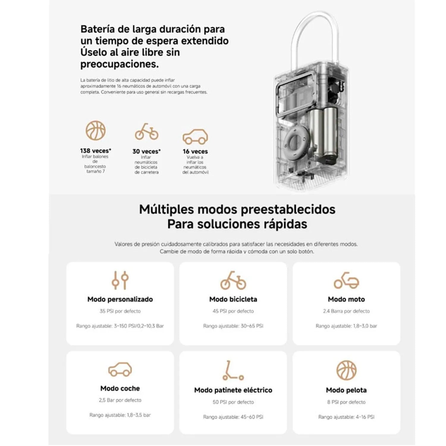 Xiaomi - Compresor Eléctrico Portátil 2 Con Batería Integrada