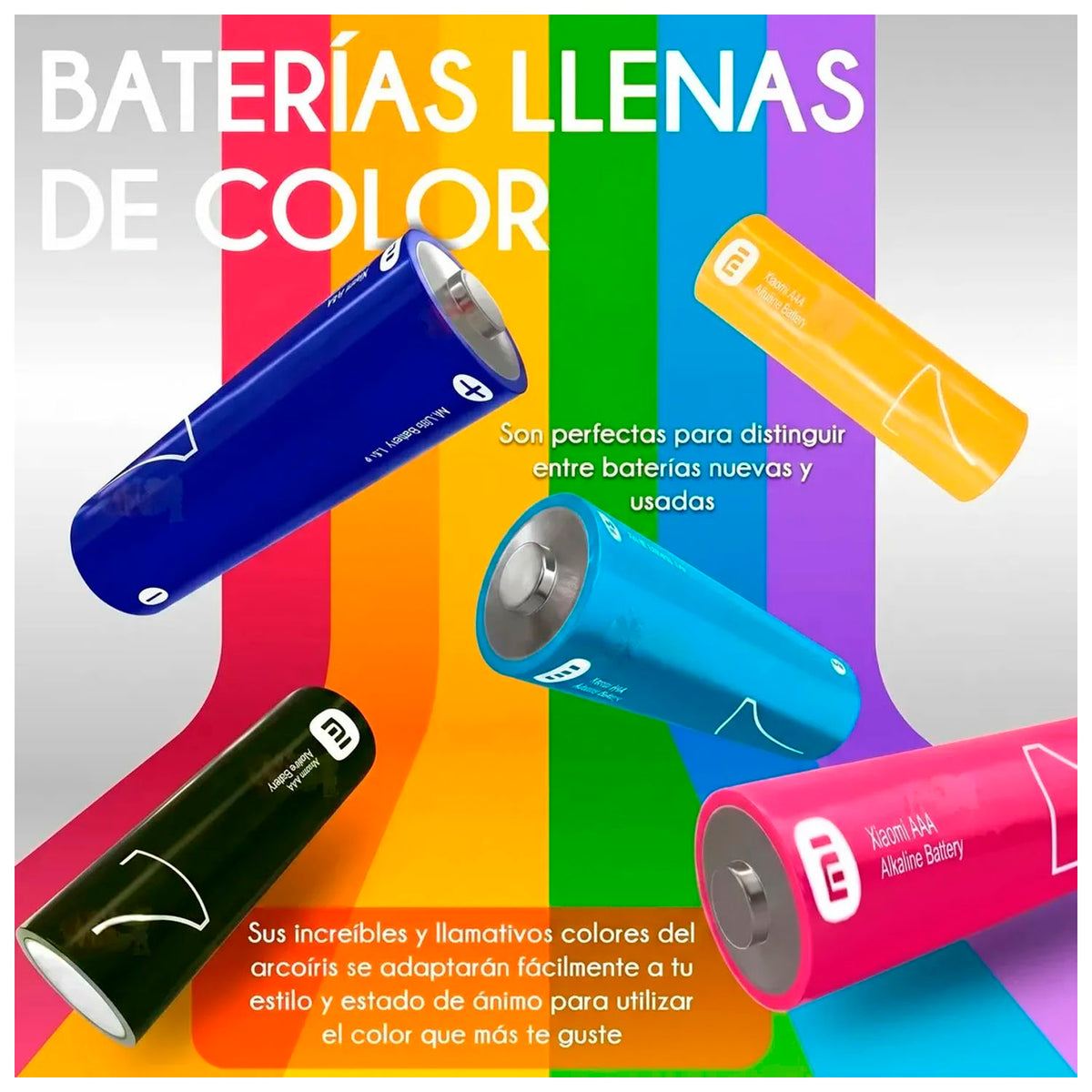 Paquete De 10 Pilas Xiaomi  AAA Rainbow Batteries 1.5V