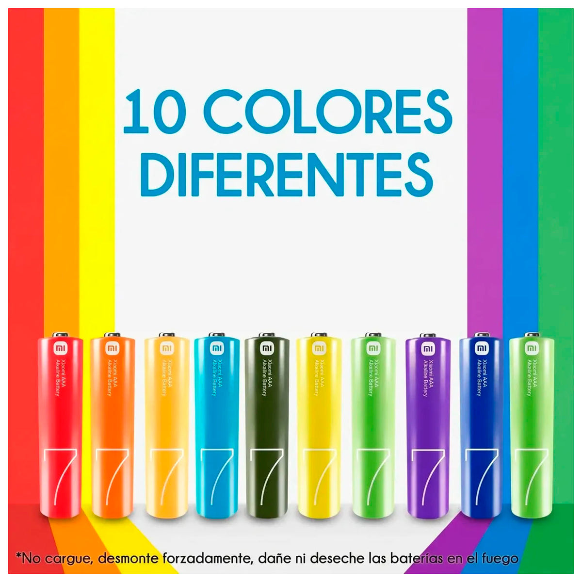 Paquete De 10 Pilas Xiaomi  AAA Rainbow Batteries 1.5V