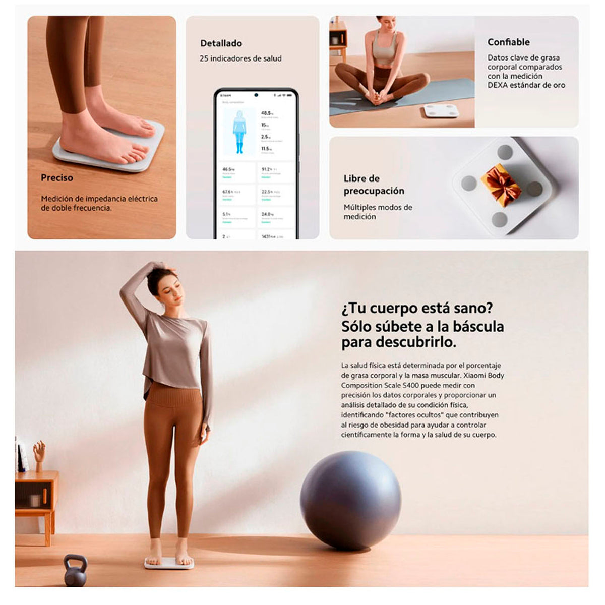 XIAOMI - Balanza Digital Inteligente Body Composition Scale S400 Blanco
