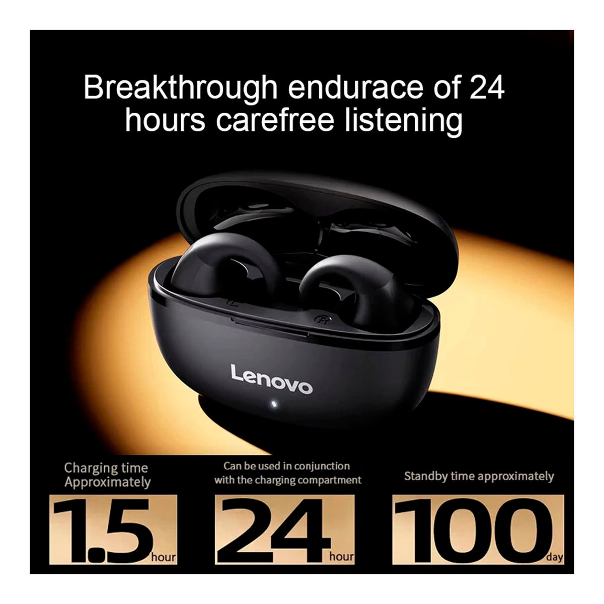 Audífonos inalámbricos Lenovo TC3403 Negro Bluetooth 5.3