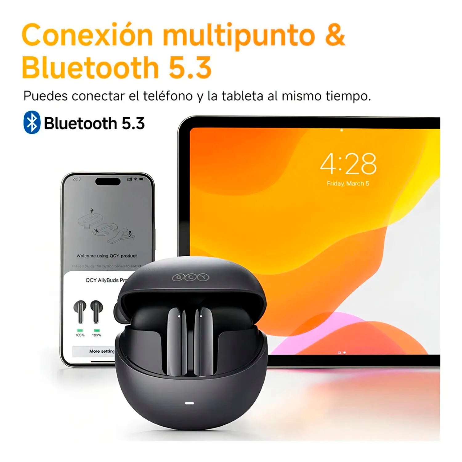QCY - Audífonos AilyBuds Pro+ Blanco ANC Adaptativo LDAC 28H
