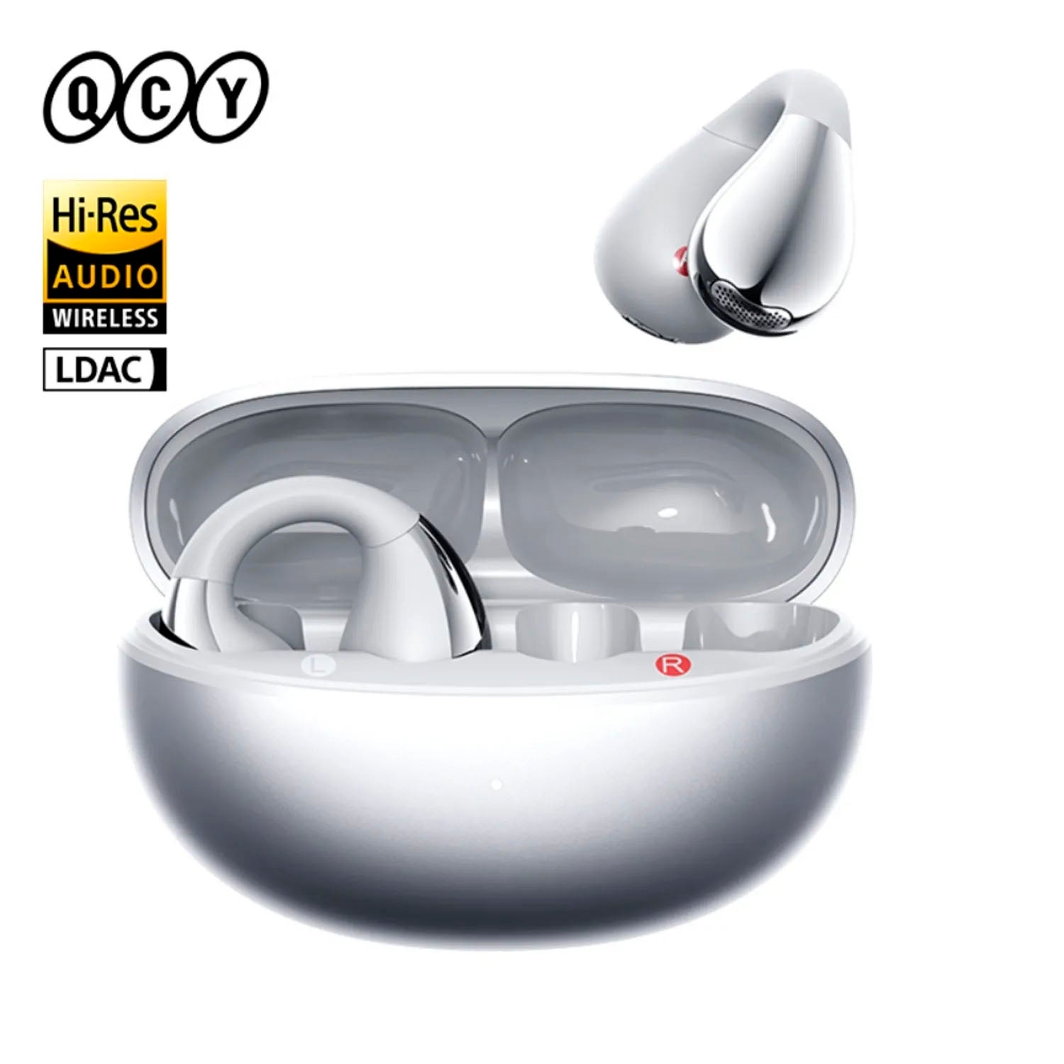 QCY - Audífonos Inalámbricos Crossky C30S Silver Bluetooth 5.4 Open Ear