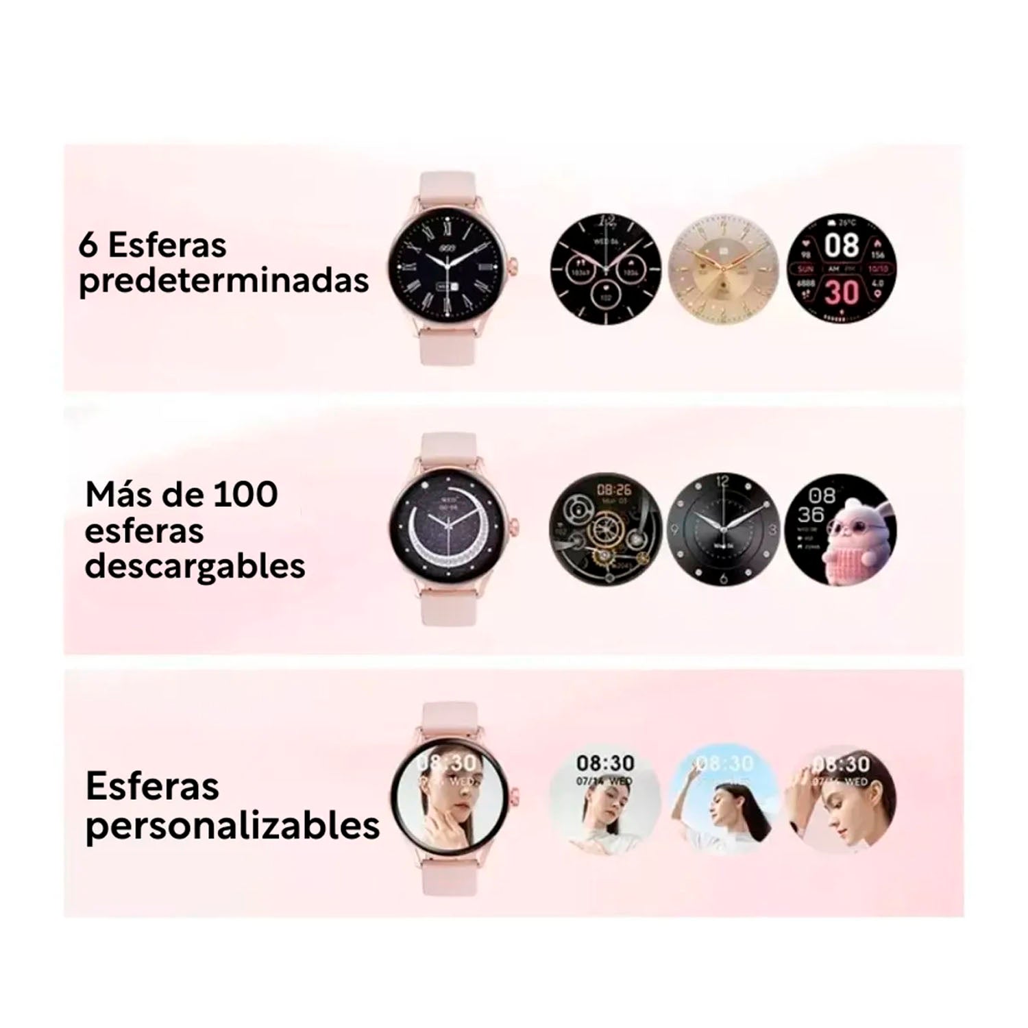 QCY - Smartwatch Elite Dorado Pantalla AMOLED Responde Llamadas