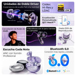 Audífonos Inalámbricos QCY MeloBuds N70 Plateado Bluetooth 6.0 ANC
