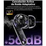 Audífonos Inalámbricos QCY MeloBuds N70 Plateado Bluetooth 6.0 ANC