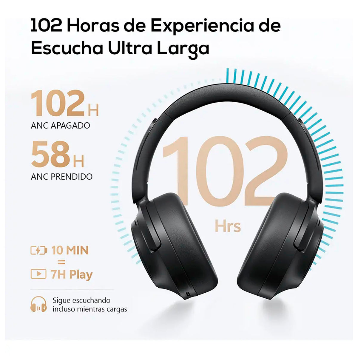Audífonos Inalámbricos QCY H3S Blanco Bluetooth 6.0 ANC