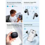 Audífonos QCY MeloBuds N65 Blanco ANC 60dB Bluetooth 6.1