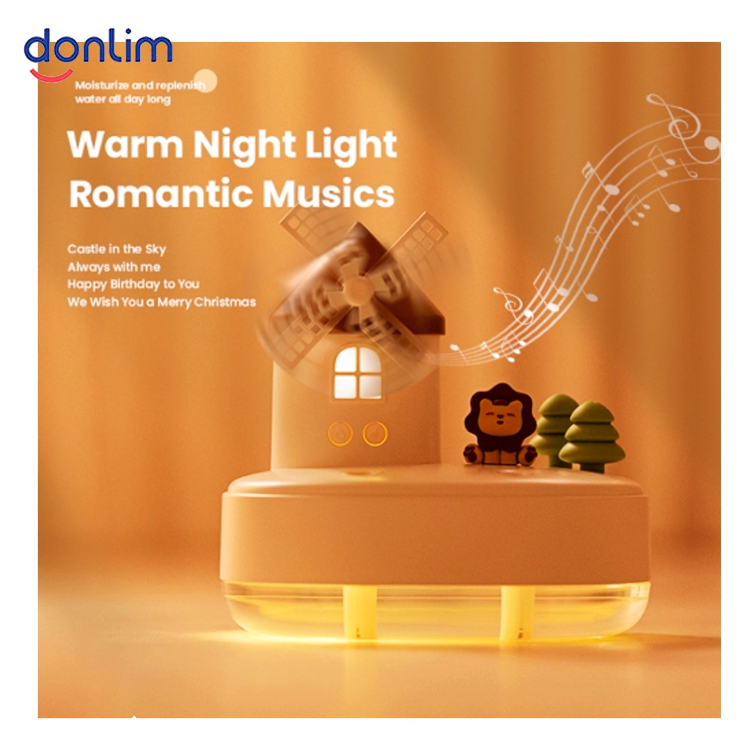 Donlim - Humidificador Musical ZAY-H007 Blanco Bluetooth Luz Nocturna