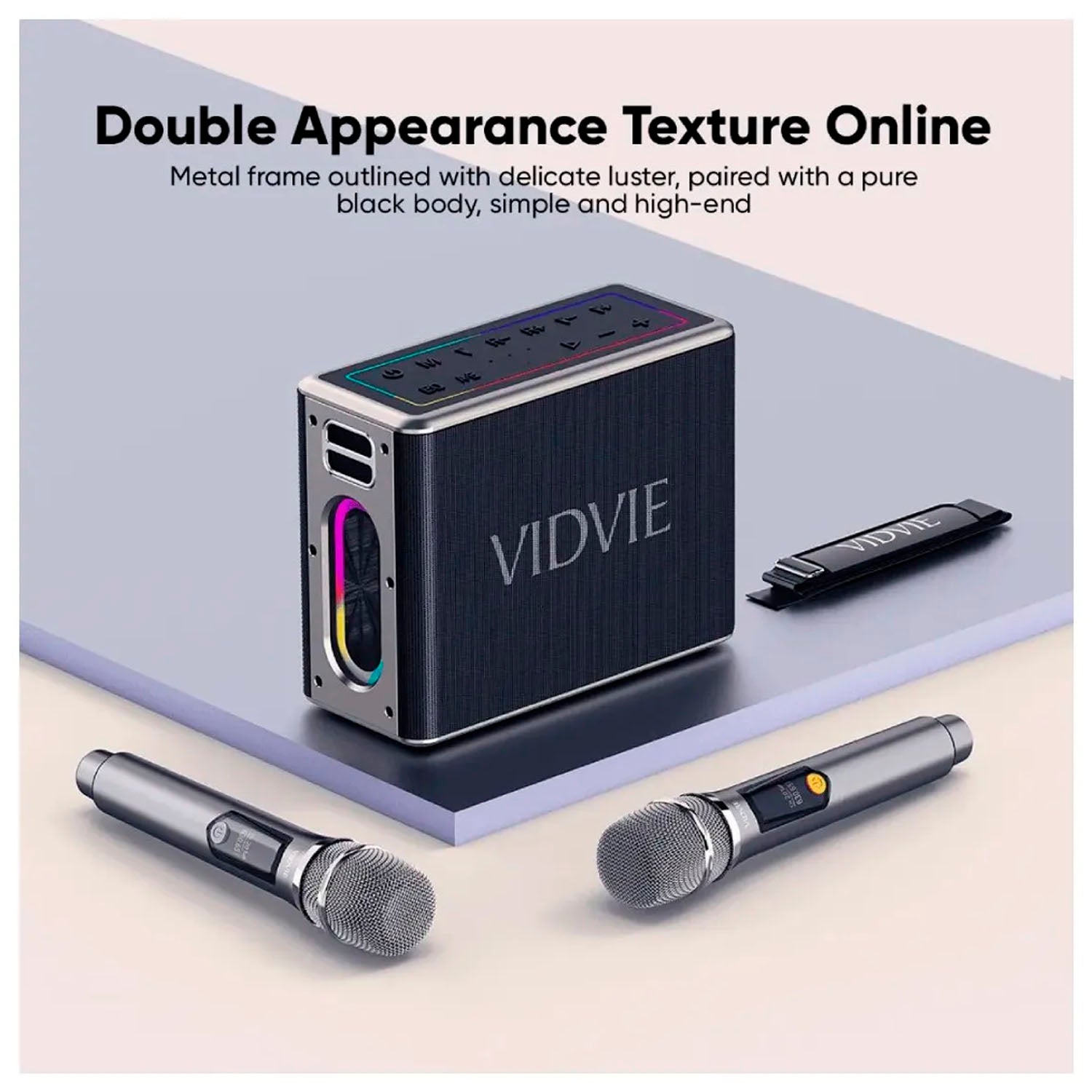 VIDVIE - Parlante Karaoke XL-SP917 Negro 120W con 2 Micrófonos