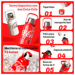 Termo deportivo Coca‑Cola Beige 800ml con Tapa Taza