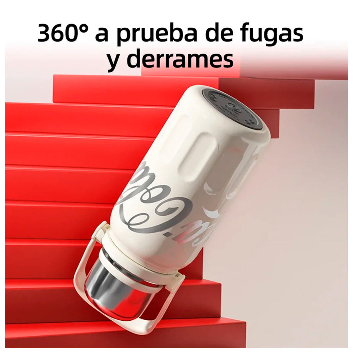 Termo deportivo Coca‑Cola Beige 800ml con Tapa Taza