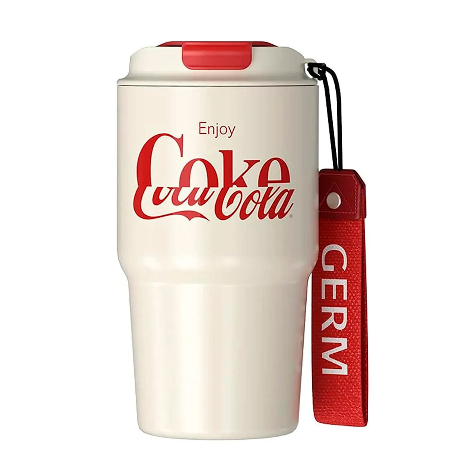 Germ - Vaso Térmico Coca-Cola Enjoy Beige-Rojo 590ml Mug Oficial