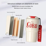 Germ - Vaso Térmico Coca-Cola Enjoy Beige-Rojo 590ml Mug Oficial