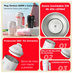 GERM - Vaso Térmico Coca-Cola Blanco Aurora 590ml Acero Inoxidable