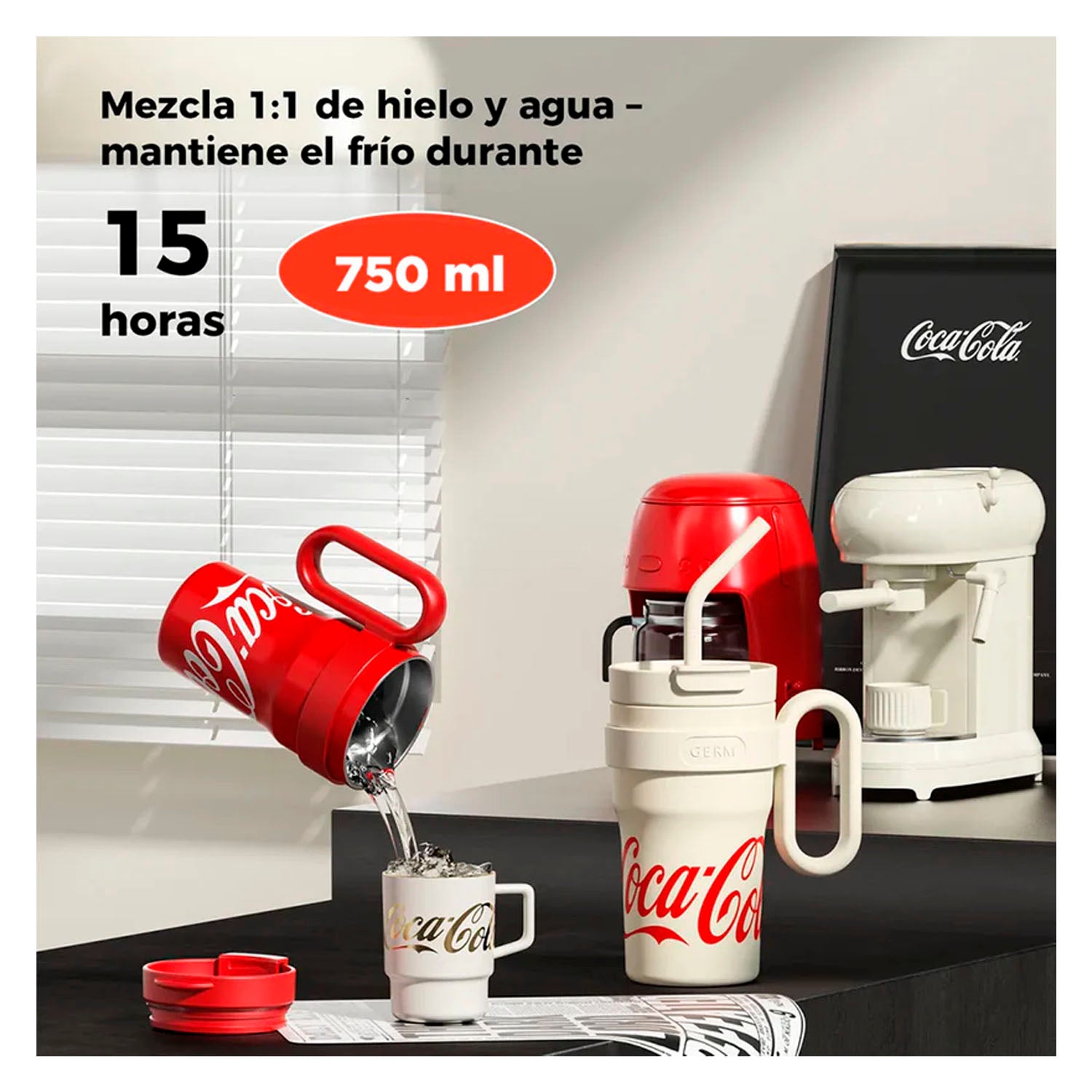 Germ - Vaso Térmico Coca-Cola Rojo 1100ml Edición Clásica