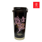 Germ - Vaso Térmico Camellia 500ml Negro-Rosa Acero Inoxidable