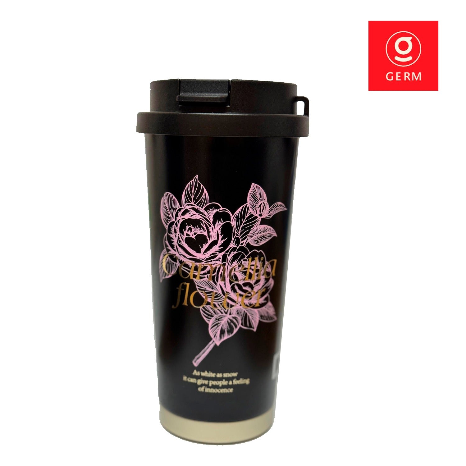 Germ - Vaso Térmico Camellia 500ml Negro-Rosa Acero Inoxidable