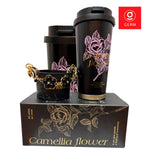 Germ - Vaso Térmico Camellia 500ml Negro-Rosa Acero Inoxidable