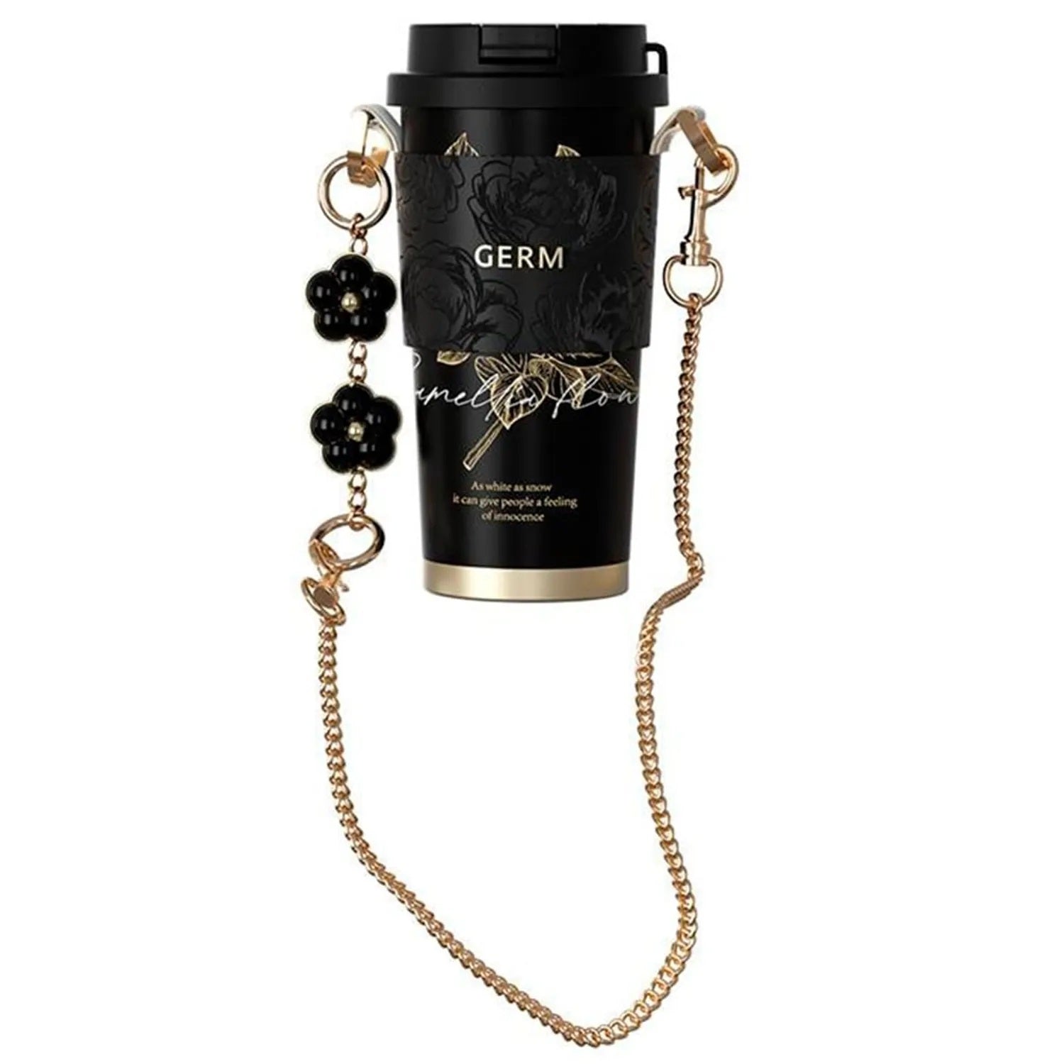 Vaso térmico Germ Camellia 500 ml Negro?Dorado Acero premium