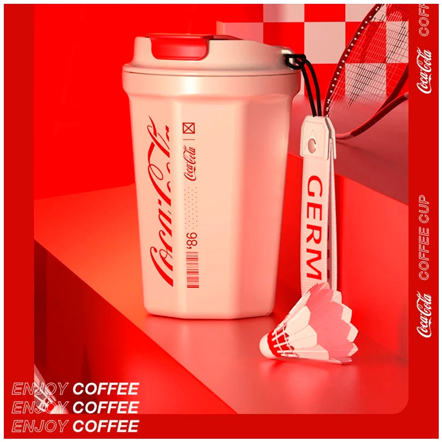 Germ - Termo Rombo Coca-Cola Blanco 390ml Acero Inoxidable