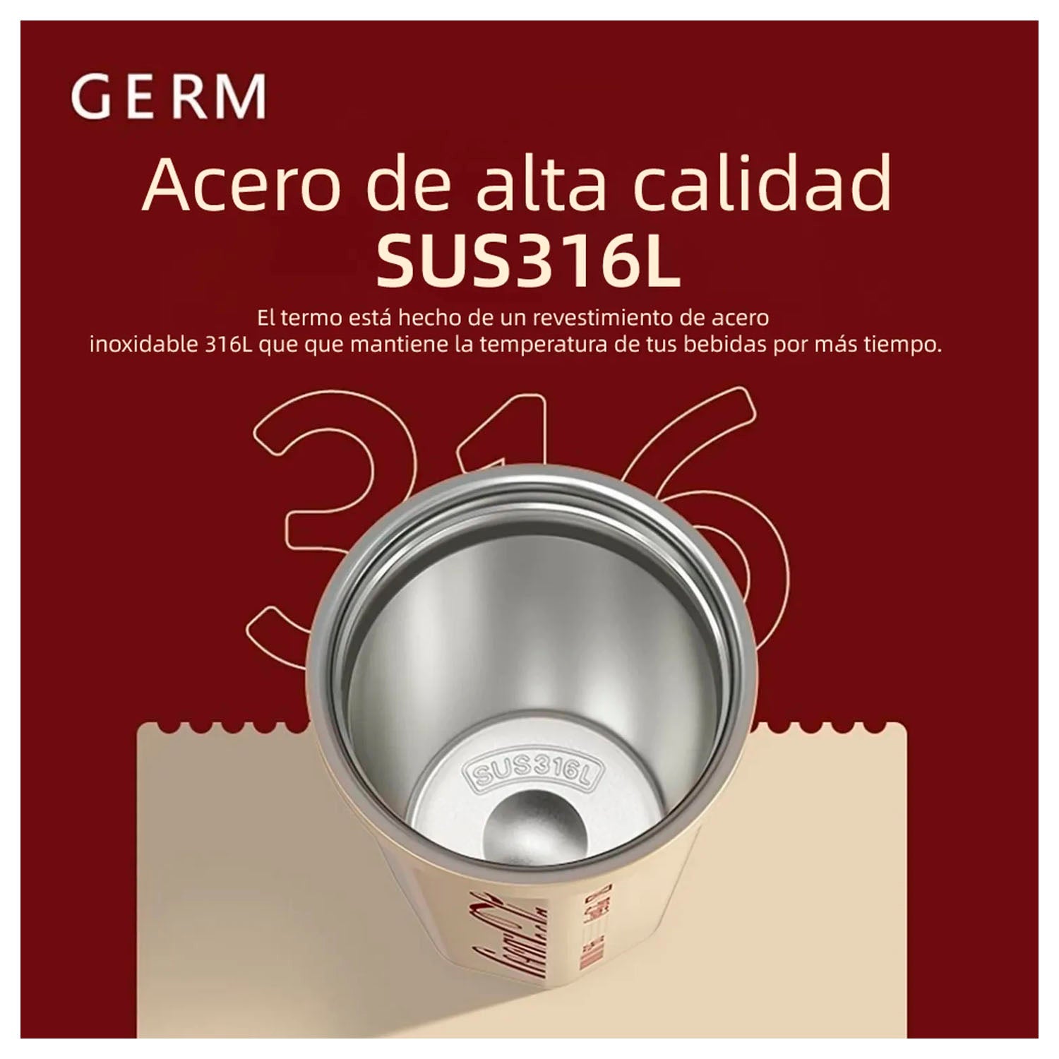 GERM - Termo Rombo Coca-Cola Azul 390ml Acero Inoxidable