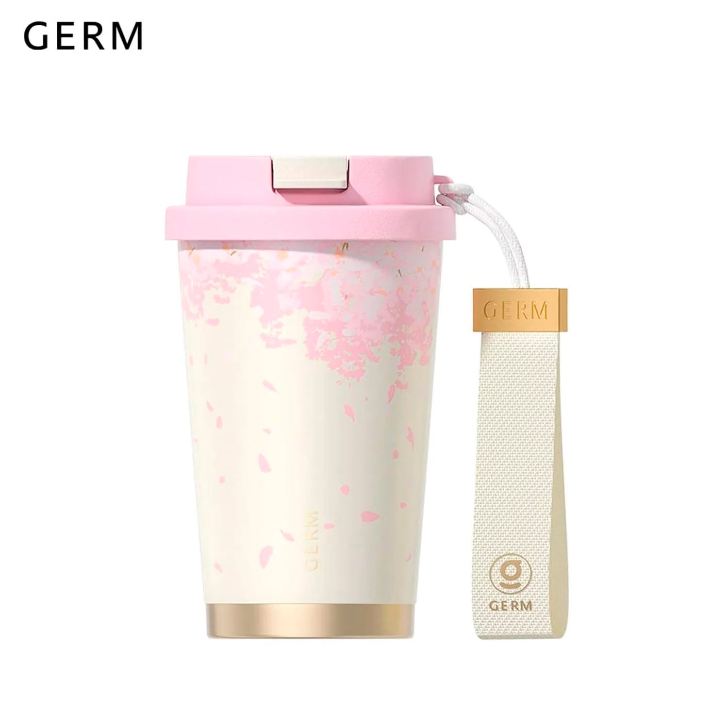 GERM - Vaso Térmico Sakura Flores Rosa 390ml Acero Inoxidable