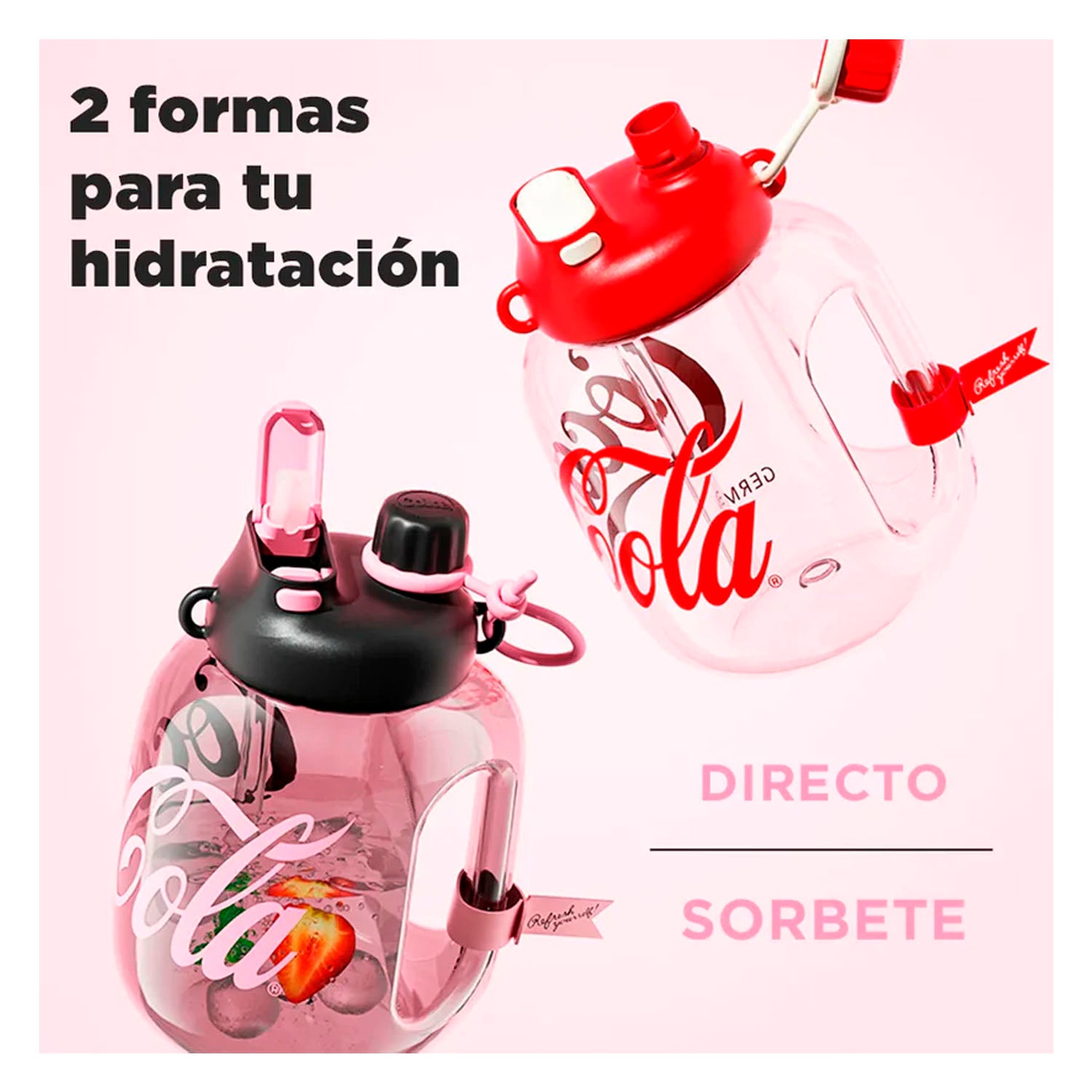 GERM - Tomatodo Tritan Coca-Cola Rosa 1400ml Libre de BPA