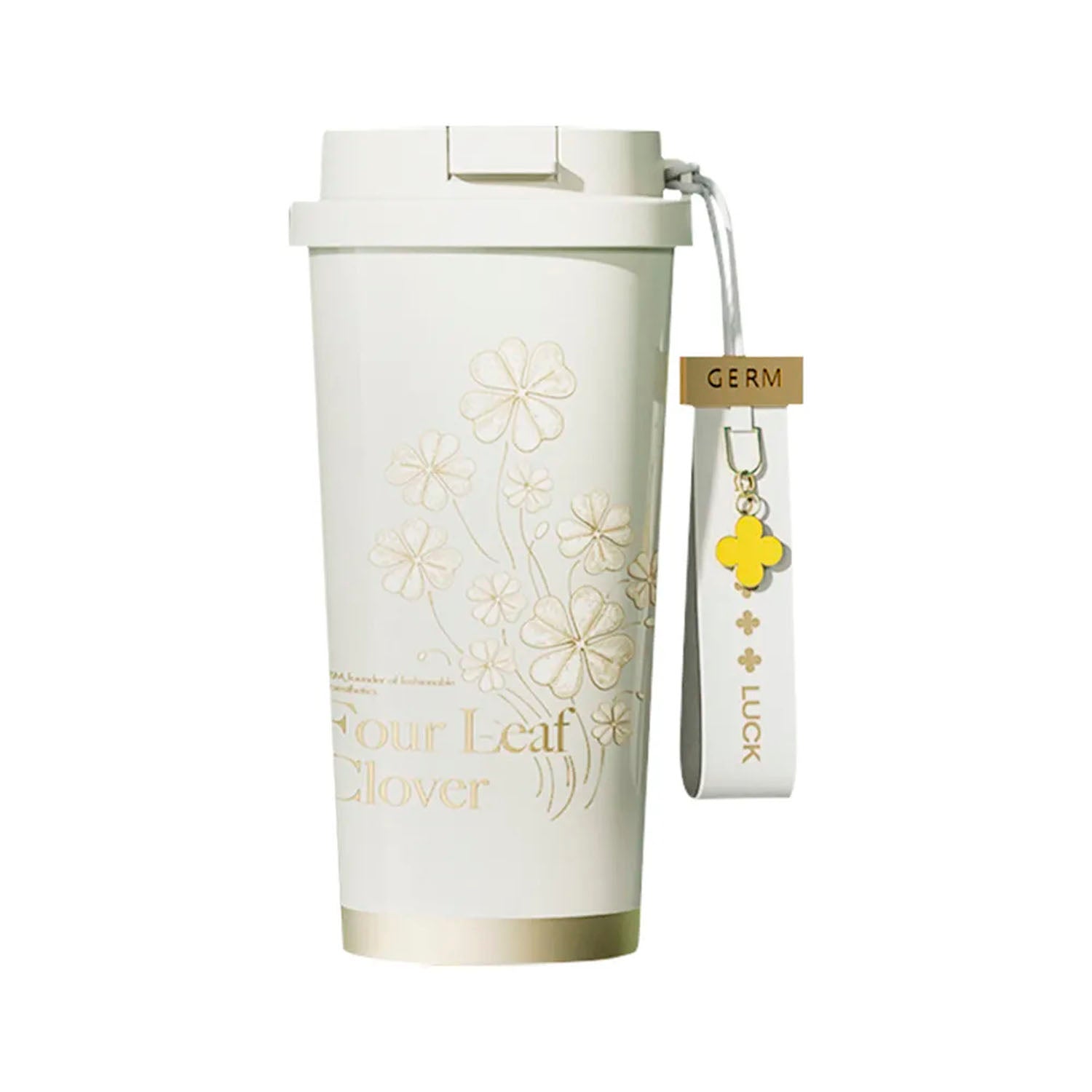 GERM - Vaso Térmico Clover Blanco & Dorado 500ml Acero Inoxidable