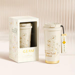 GERM - Vaso Térmico Clover Blanco & Dorado 500ml Acero Inoxidable