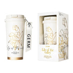 GERM - Vaso Térmico Clover Beige Peonías 500ml Acero Inoxidable