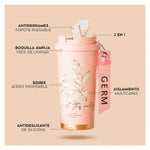 GERM - Vaso Térmico Clover Rosa Peonías 500ml Acero Inoxidable