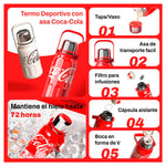 Coca-Cola x Germ - Termo Deportivo Blanco Estelar 800ml con Tapa Taza