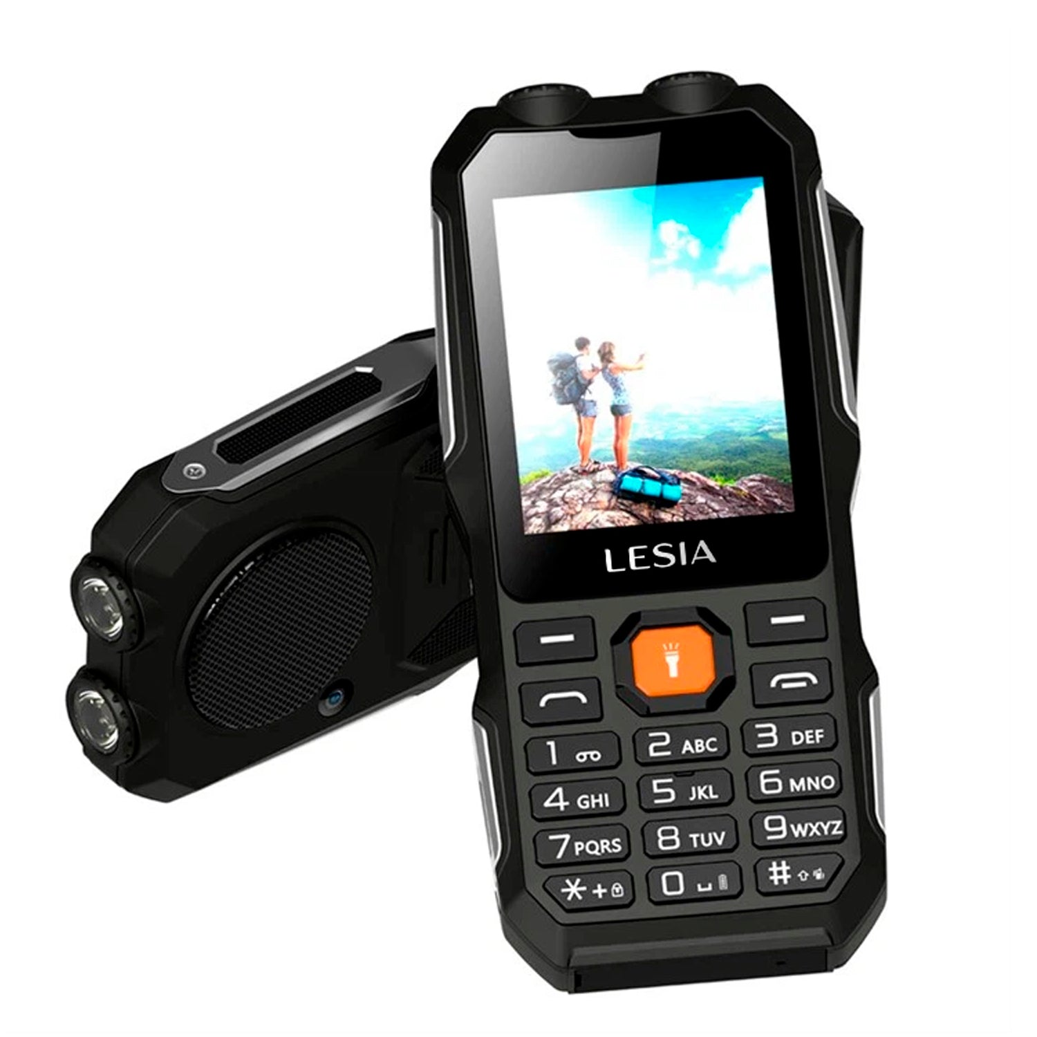 Lesia - Teléfono Básico MEGA 4G Negro Doble SIM