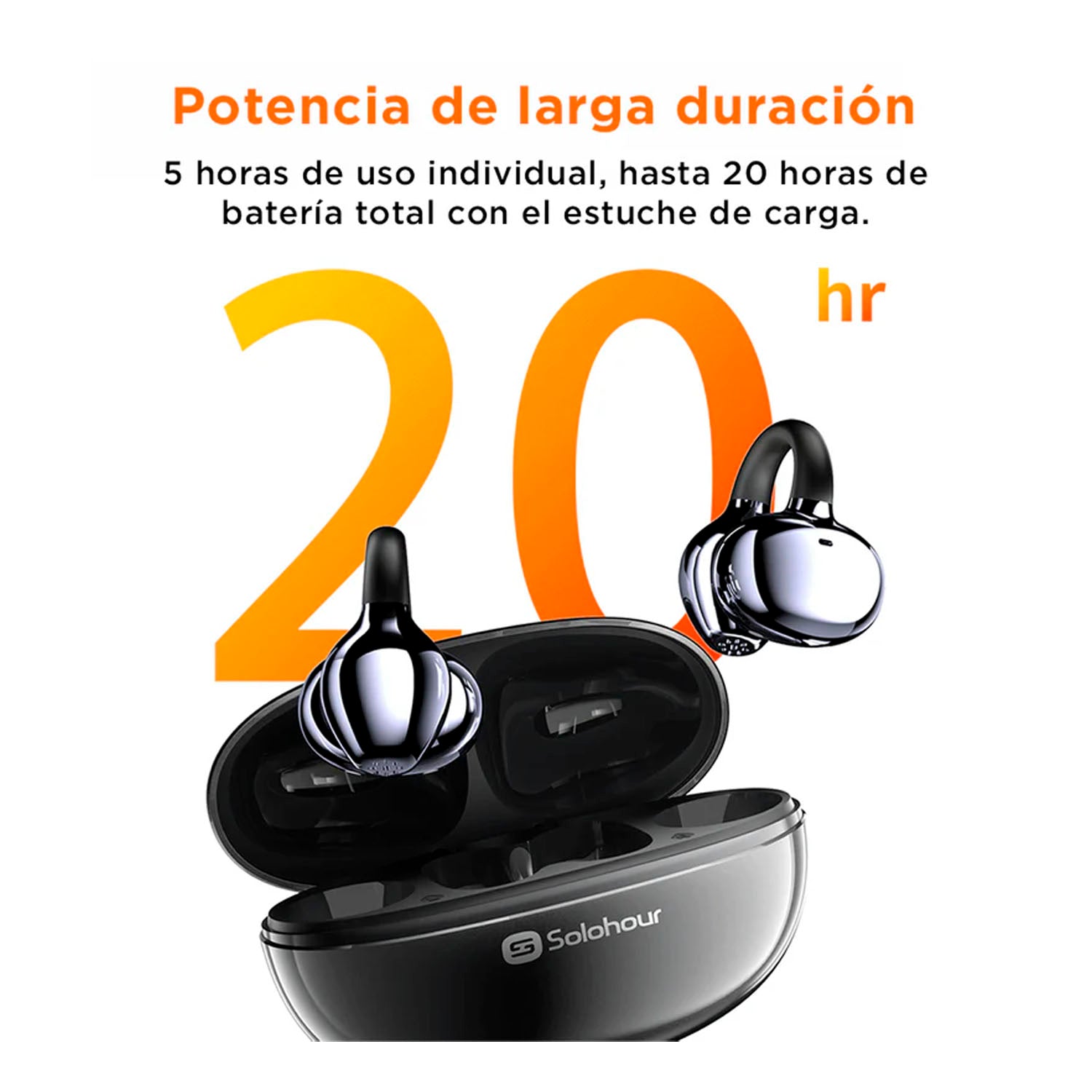 SOLOHOUR - Audífonos Inalámbricos Solbuds ST7 Blanco Bluetooth 5.4