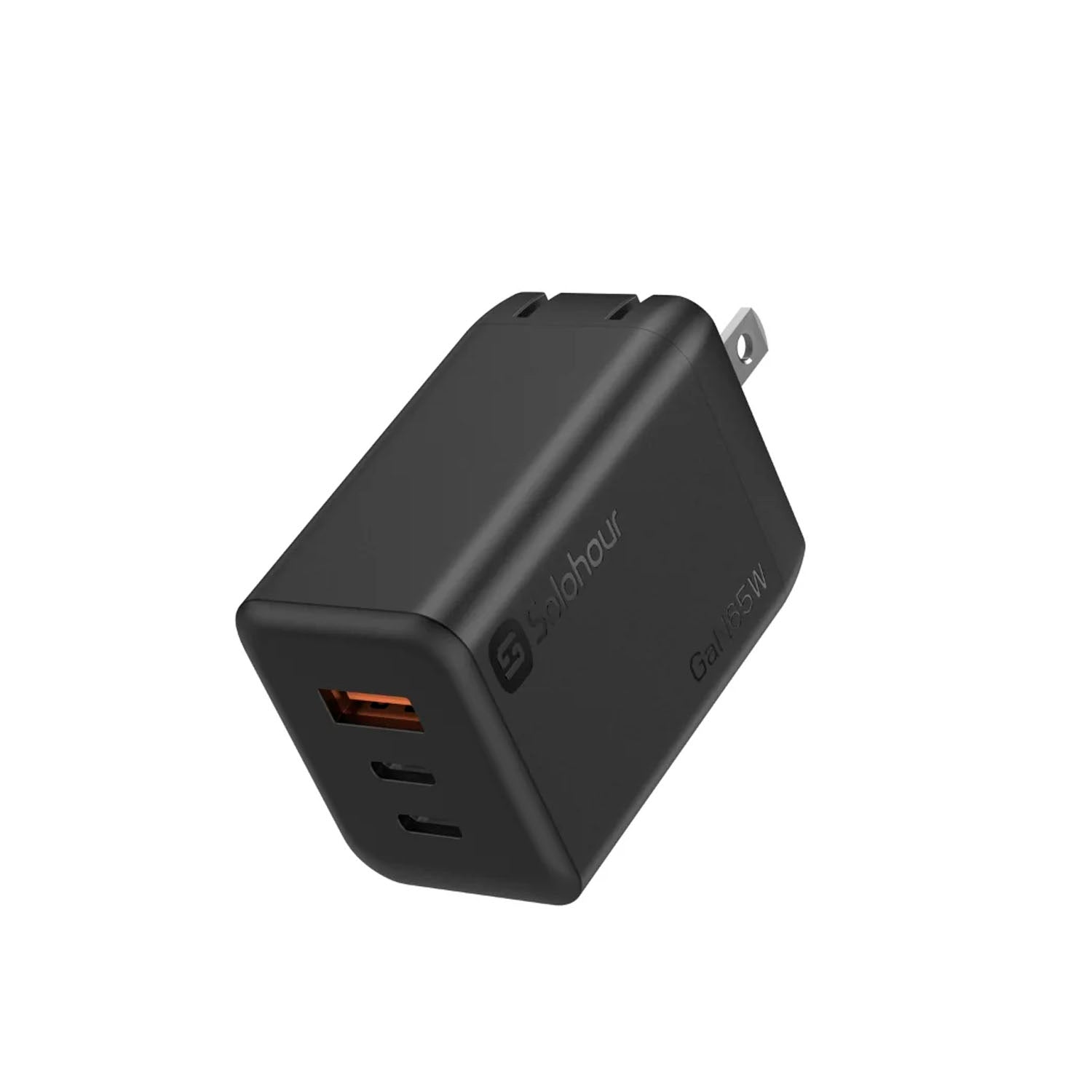 SOLOHOUR - Cargador Rápido GaN 65W Negro con Cable USB-C a USB-C 3 en 1