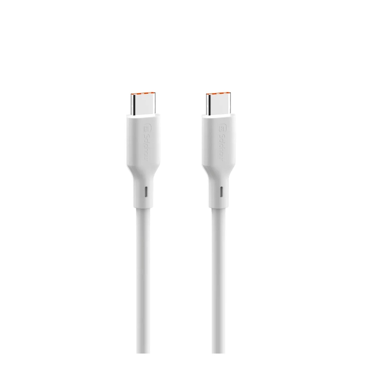 SOLOHOUR - Cargador Rápido GaN 45W Blanco con Cable USB-C a USB-C