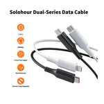 SOLOHOUR - Cable de Carga Rápida Type-C a Type-C 1M Blanco 65W 480Mbps