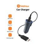 SOLOHOUR - Kit para Carro Cargador 48W 2 Puertos + Cable Type-C a Type-C