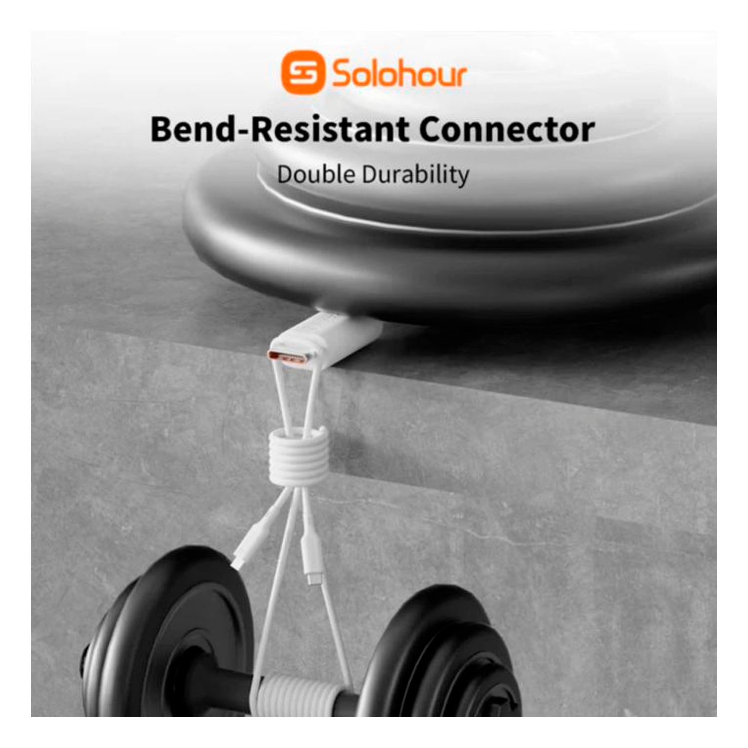 SOLOHOUR - Cable de Carga Rápida Type-C a Lightning 1M Blanco 480Mbps