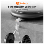 SOLOHOUR - Cable de Carga Rápida Type-C a Type-C 1M Negro 65W 480Mbps
