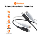 SOLOHOUR - Cable de Carga Rápida Type-C a Type-C 1M Negro 65W 480Mbps