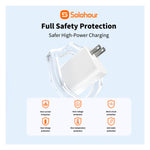 SOLOHOUR - Cargador Rápido GaN 30W Blanco con Cable Type-C a Type-C