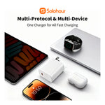 SOLOHOUR - Cargador Rápido GaN 30W Blanco con Cable Type-C a Type-C