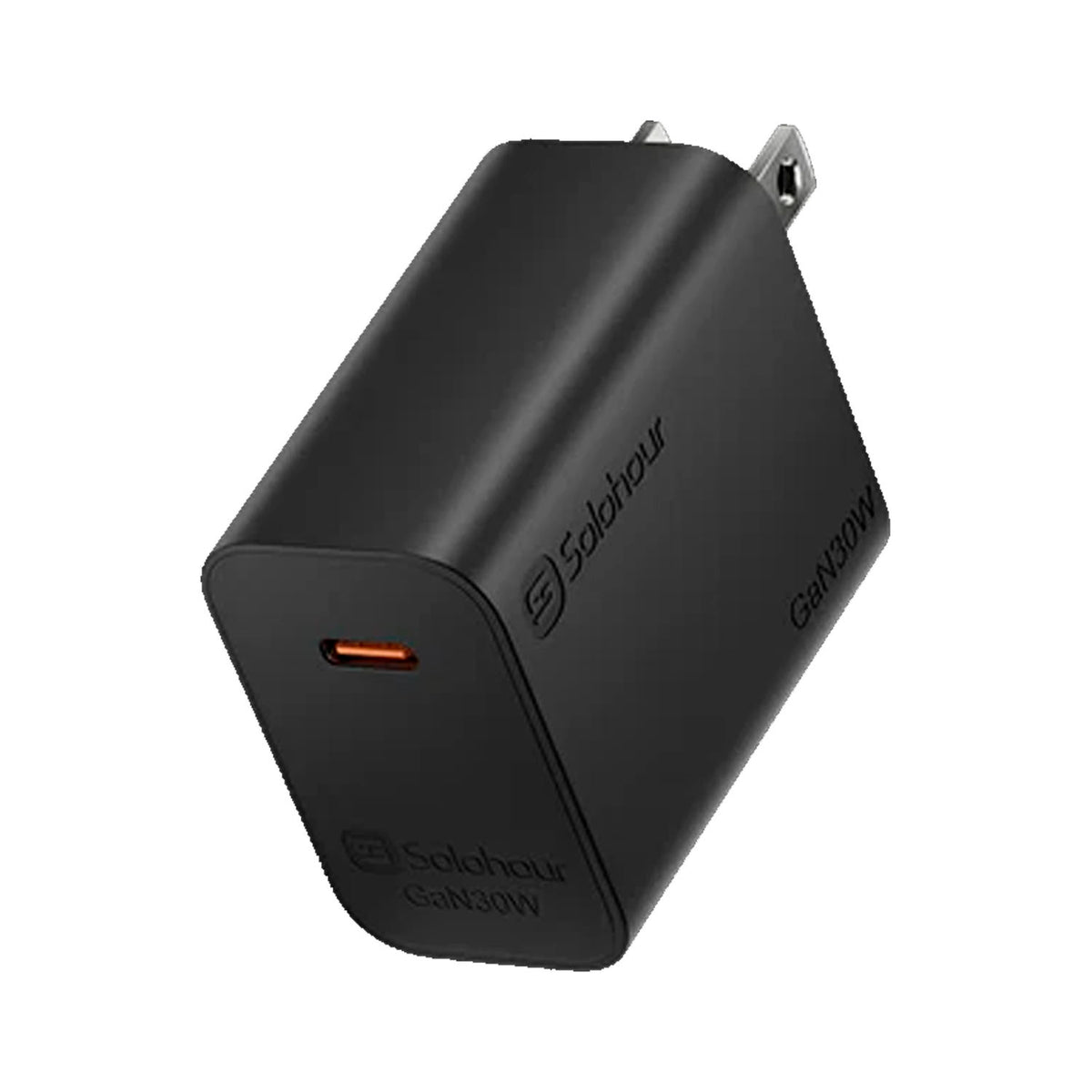 Cargador Rápido Solohour GaN 30W Negro con Cable Type-C