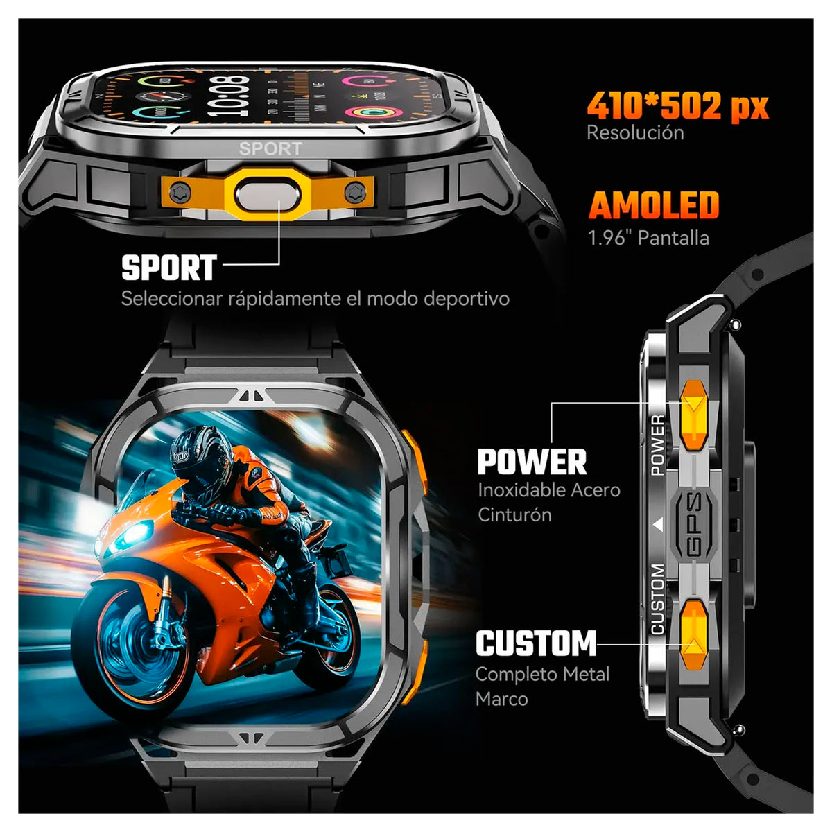 Smartwatch Cubot GT3 Gris Pantalla AMOLED y Llamadas Bluetooth