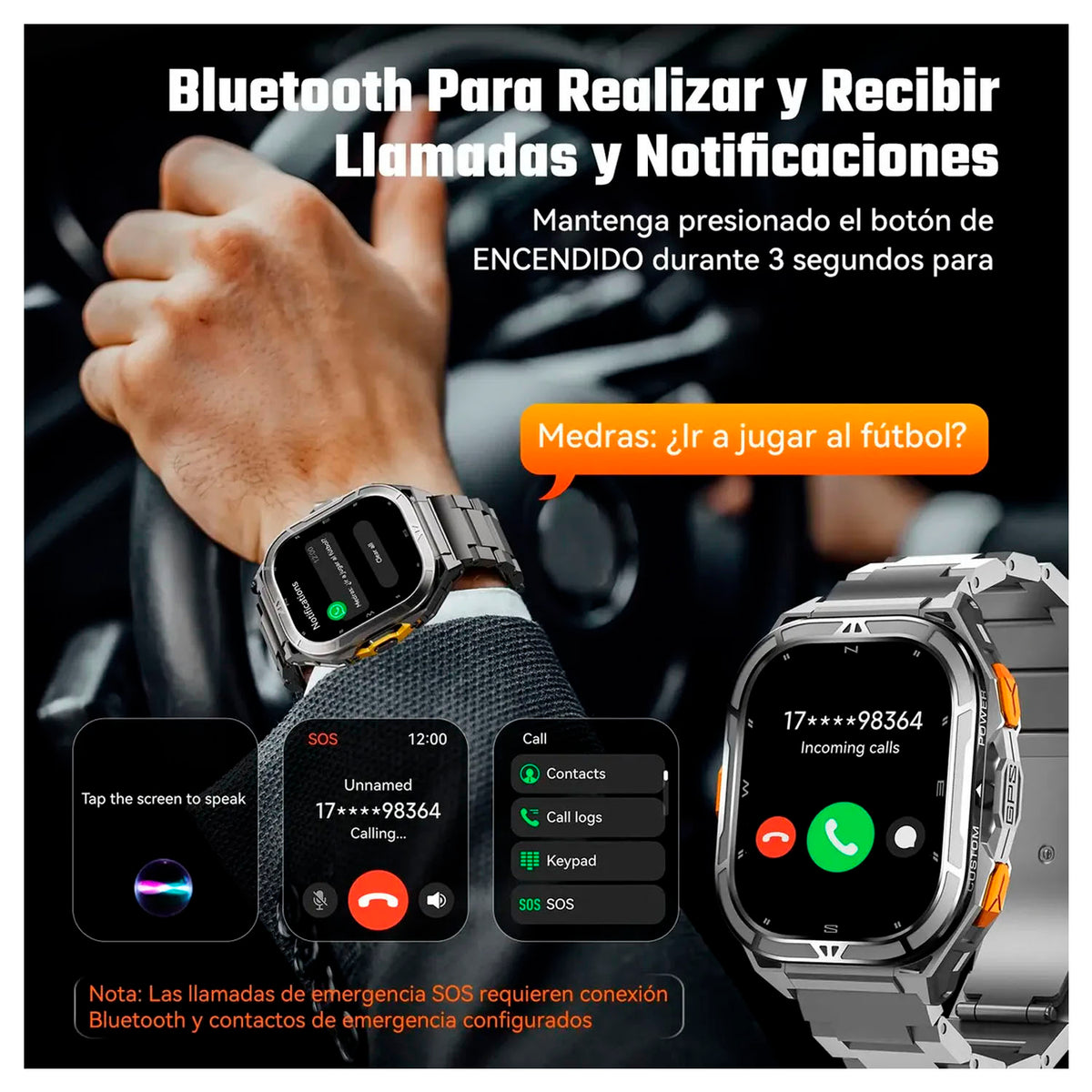 Smartwatch Cubot GT3 Gris Pantalla AMOLED y Llamadas Bluetooth