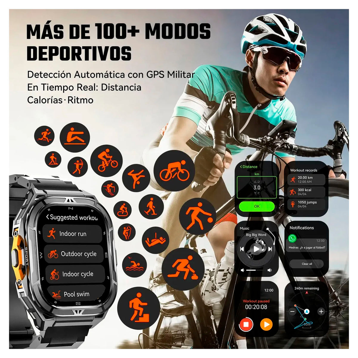Smartwatch Cubot GT3 Gris Pantalla AMOLED y Llamadas Bluetooth